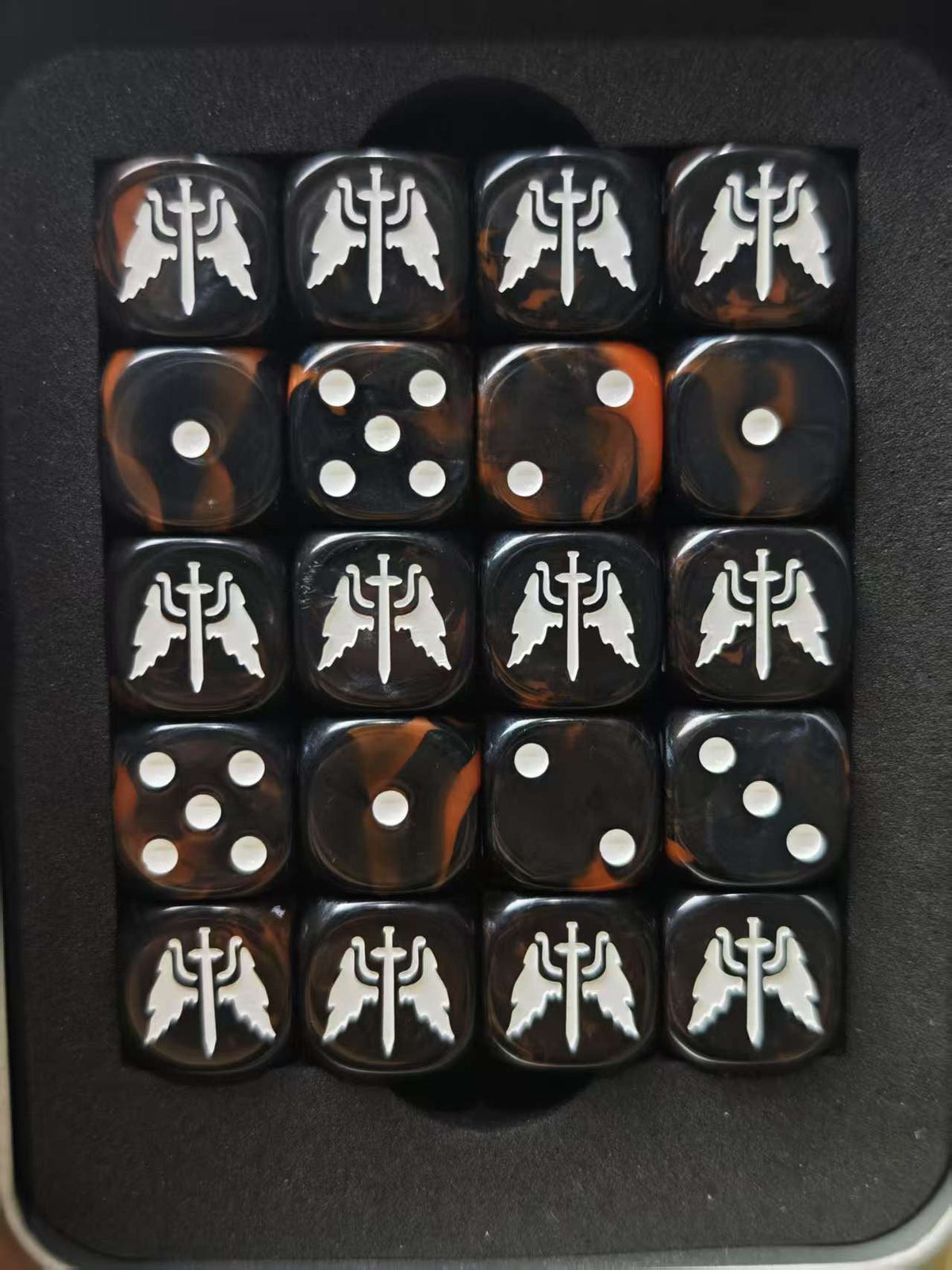 Acrylic D6 Dice – Dark Angels – alternate product view