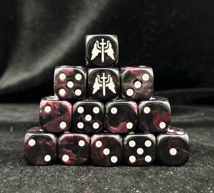 Acrylic D6 Dice – Dark Angels – alternate product view