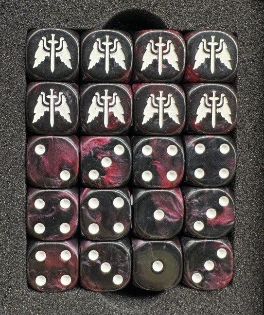 Acrylic D6 Dice – Dark Angels – alternate product view