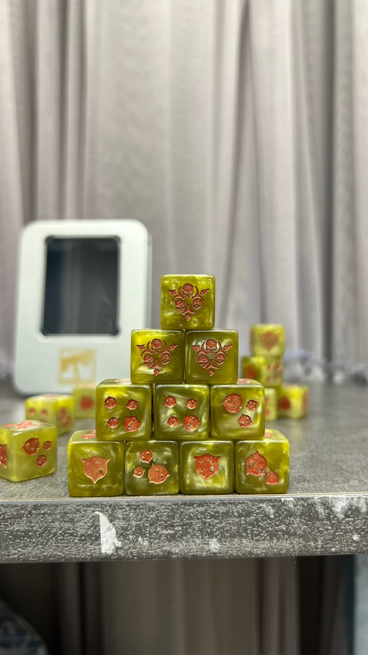 Acrylic D6 Dice – Death Guard – alternate product view
