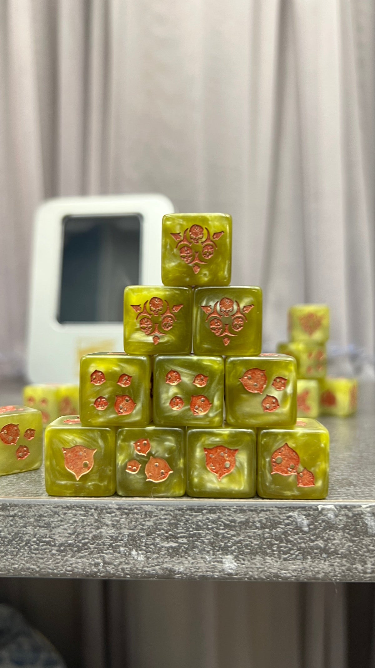 Acrylic D6 Dice – Death Guard – alternate product view