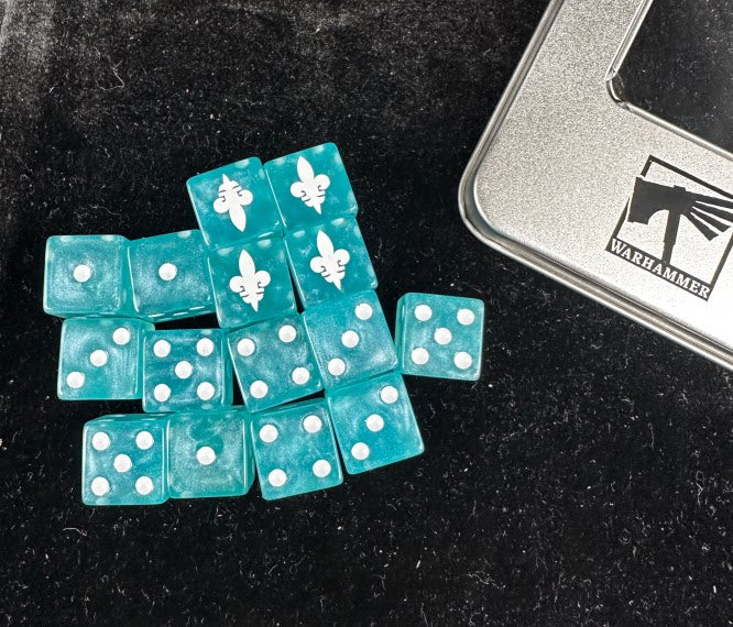 Acrylic D6 Dice – Deepkin Pearlescent – 40k Idoneth 1 – alternate product view