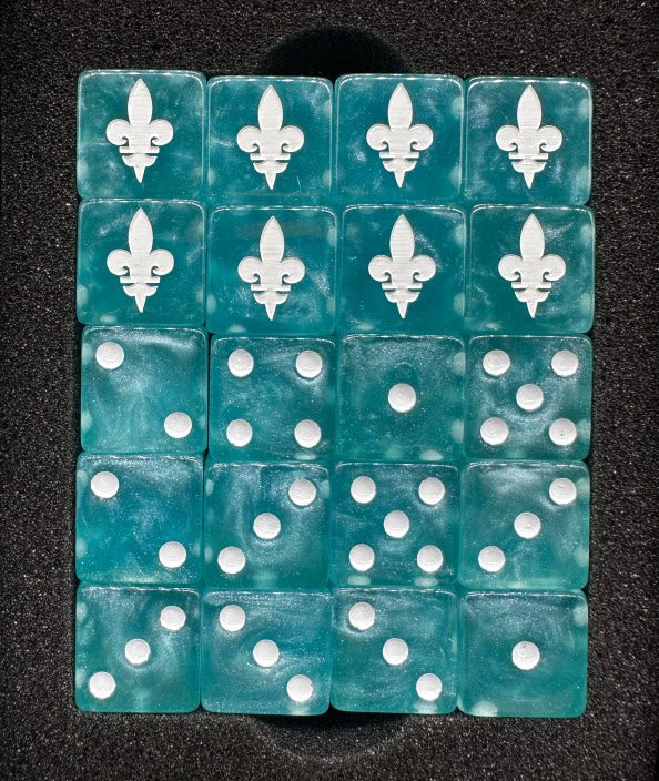 Acrylic D6 Dice – Deepkin Pearlescent – 40k Idoneth 1 – alternate product view