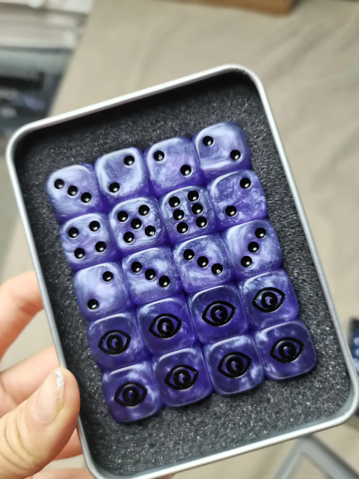 Acrylic D6 Dice – Eye Daemon – Warhammer 40K Eye of the Daemon Purple Acrylic D6 Dice