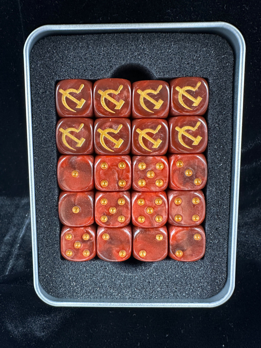 Acrylic D6 Dice – Hammer Sickle – alternate product view