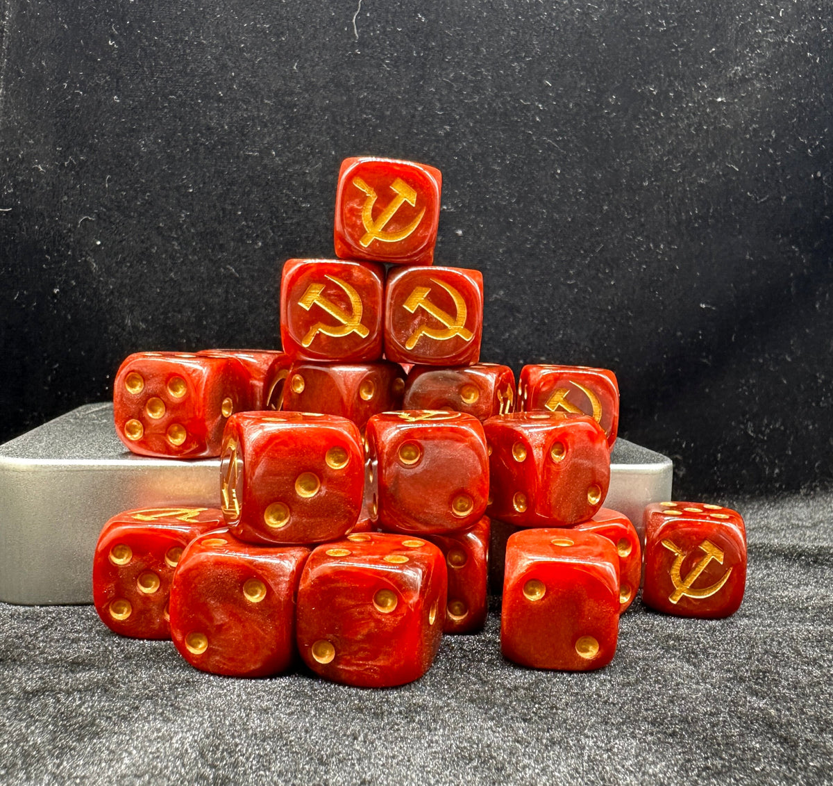 Acrylic D6 Dice – Hammer Sickle – alternate product view