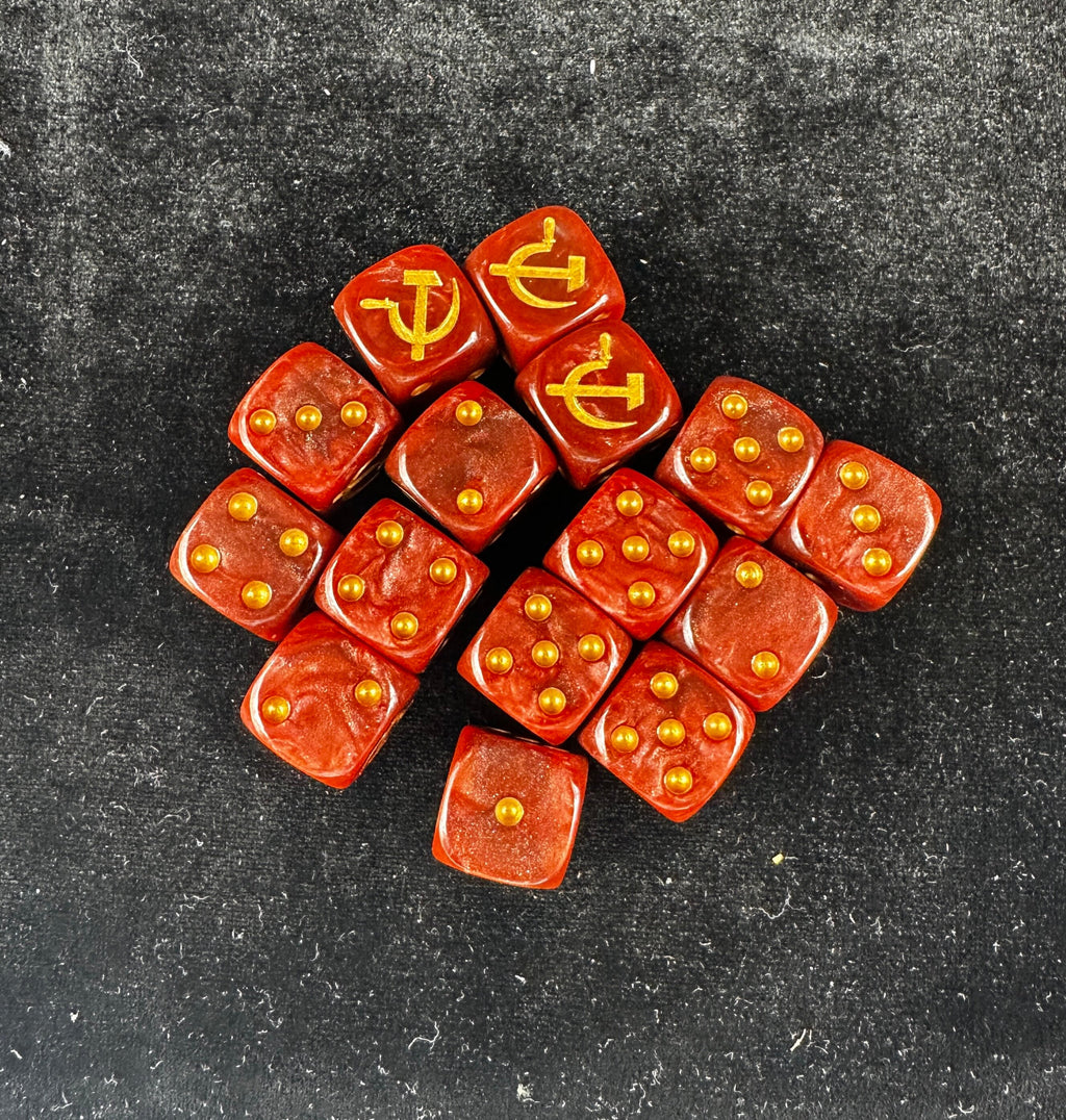 Acrylic D6 Dice – Hammer Sickle – alternate product view
