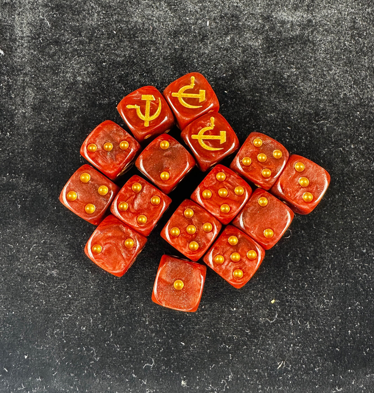 Acrylic D6 Dice – Hammer Sickle – alternate product view