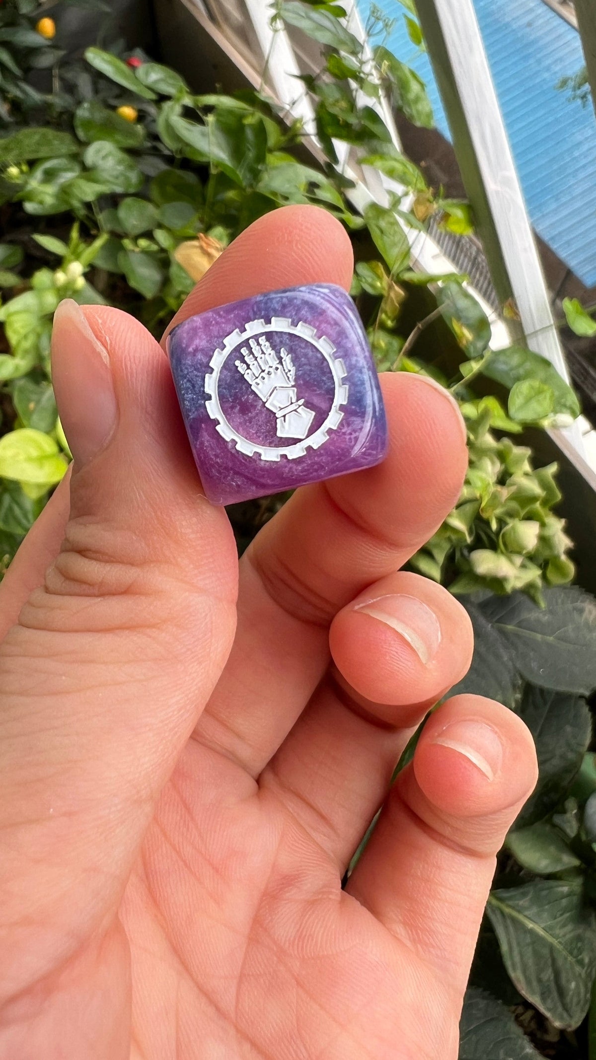 Acrylic D6 Dice – Iron Hands – alternate product view
