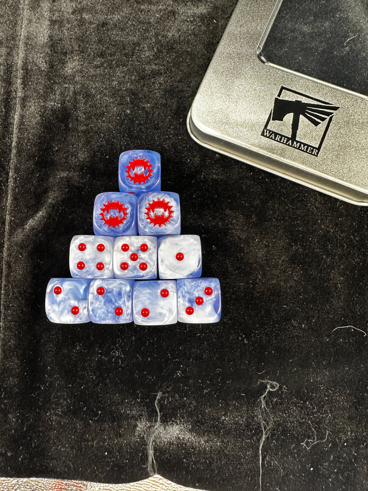 Acrylic D6 Dice – Khorne Swirl – alternate product view