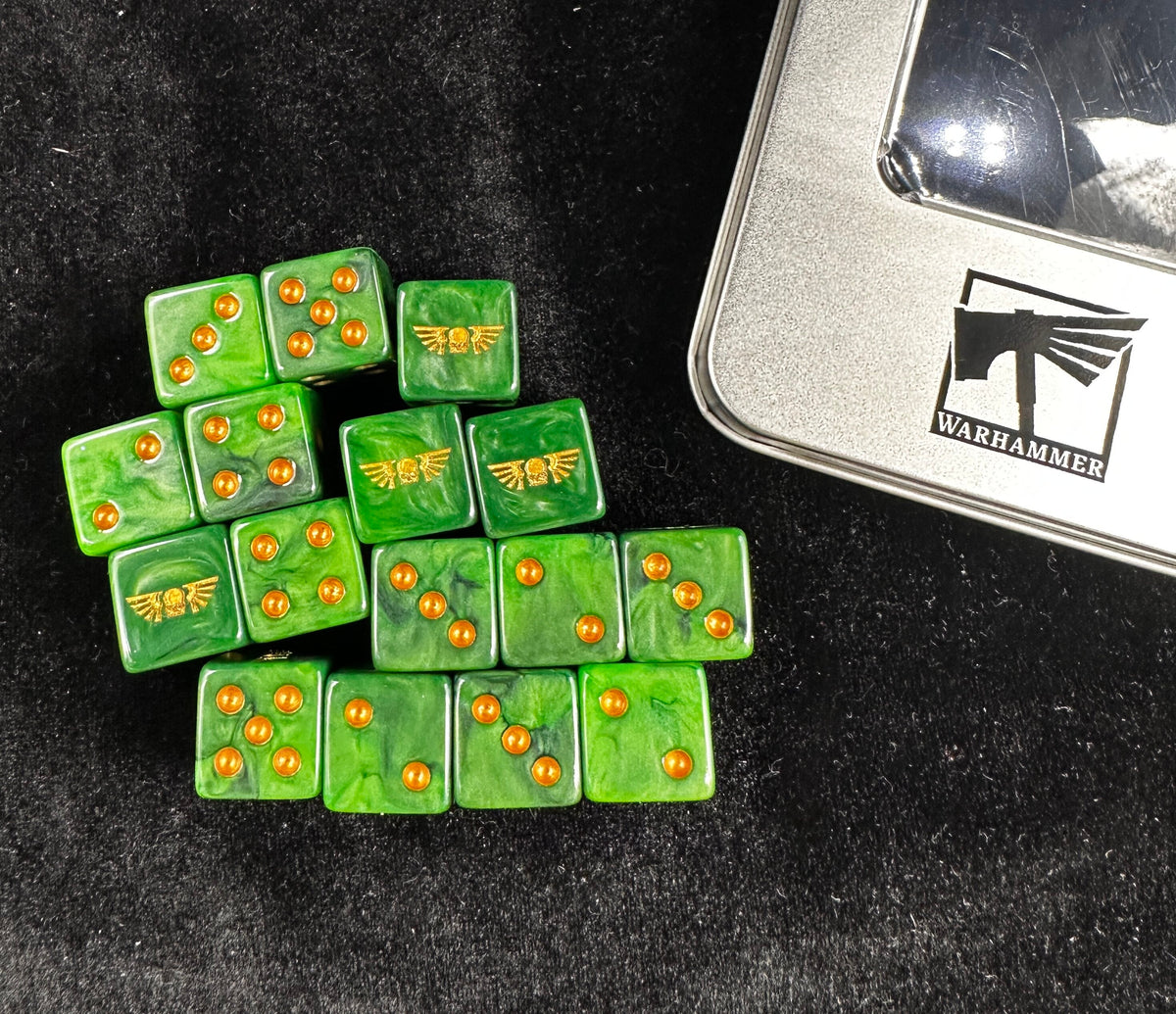 Acrylic D6 Dice – Marines Pearlescent – alternate product view