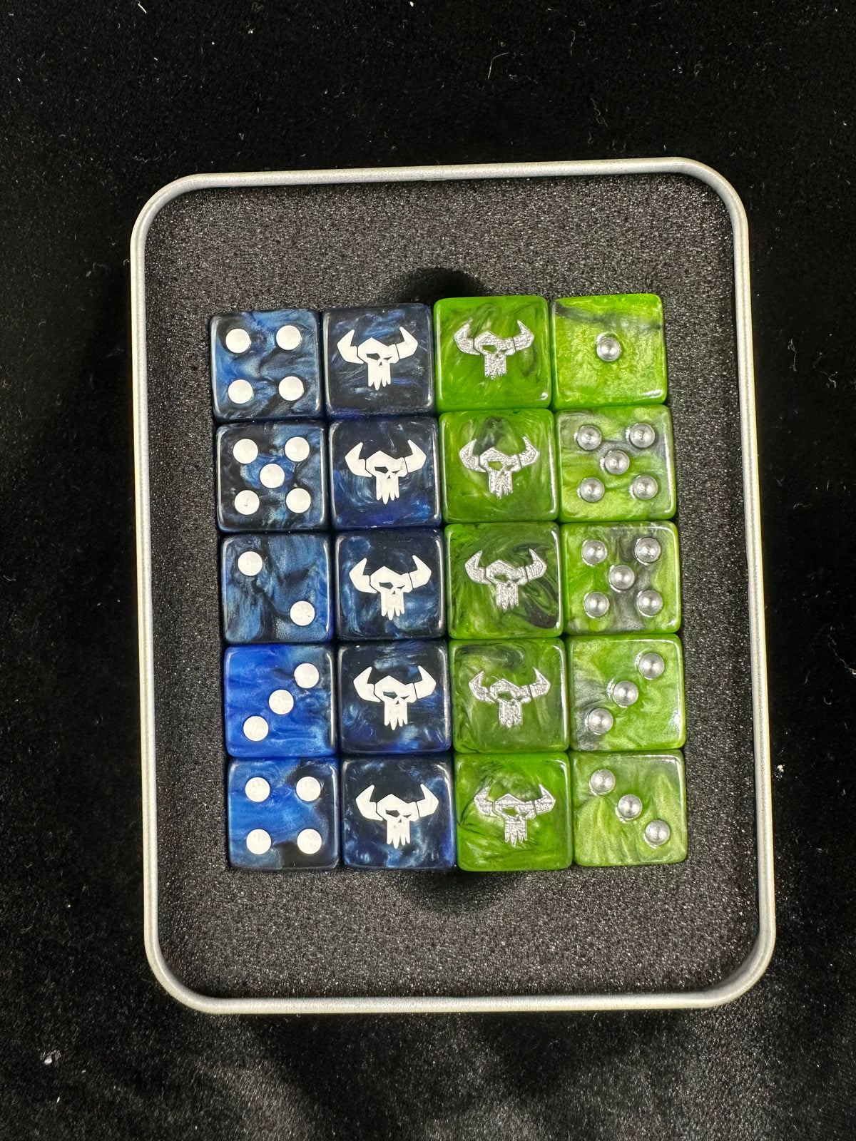 Acrylic D6 Dice Set – 40k Pearlescent – Double combo: Warhammer, Warhammer, AOS, Orc, Orc, Dice, Set: Warhammerdice