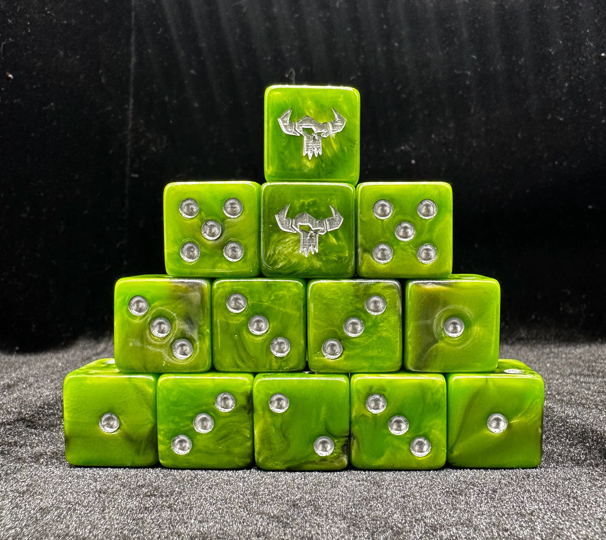 Acrylic D6 Dice Set – 40k Pearlescent – Double combo: Warhammer, Warhammer, AOS, Orc, Orc, Dice, Set: Warhammerdice