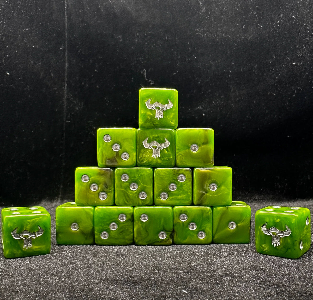 Acrylic D6 Dice Set – 40k Pearlescent – Double combo: Warhammer, Warhammer, AOS, Orc, Orc, Dice, Set: Warhammerdice
