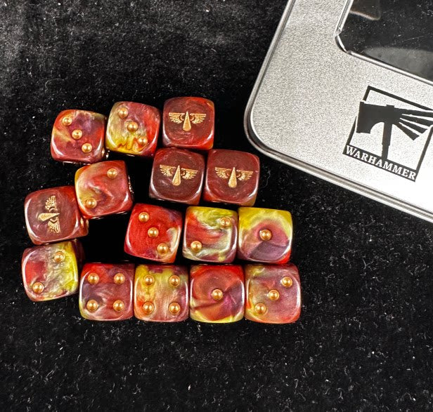 Acrylic D6 Dice Set – Angels Marble – alternate product view