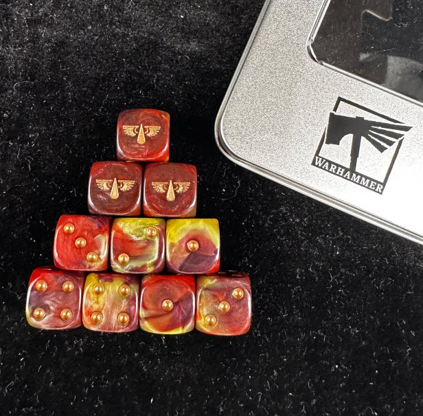 Acrylic D6 Dice Set – Angels Marble – alternate product view