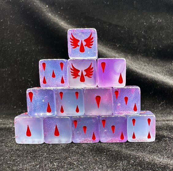 Acrylic D6 Dice Set – Angels Pearlescent
