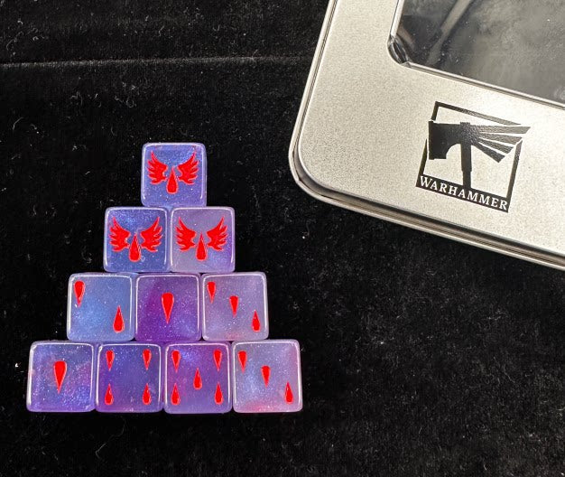 Acrylic D6 Dice Set – Angels Pearlescent – alternate product view