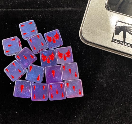 Acrylic D6 Dice Set – Angels Pearlescent – alternate product view