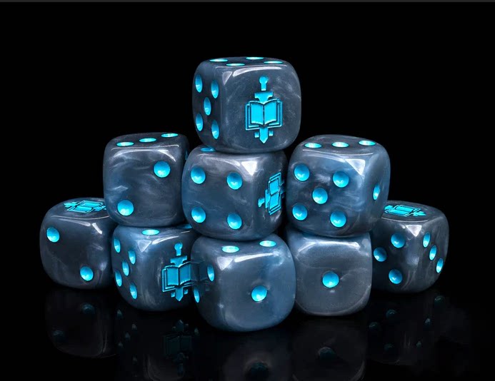 Acrylic D6 Dice Set – Aos Pearlescent – alternate product view