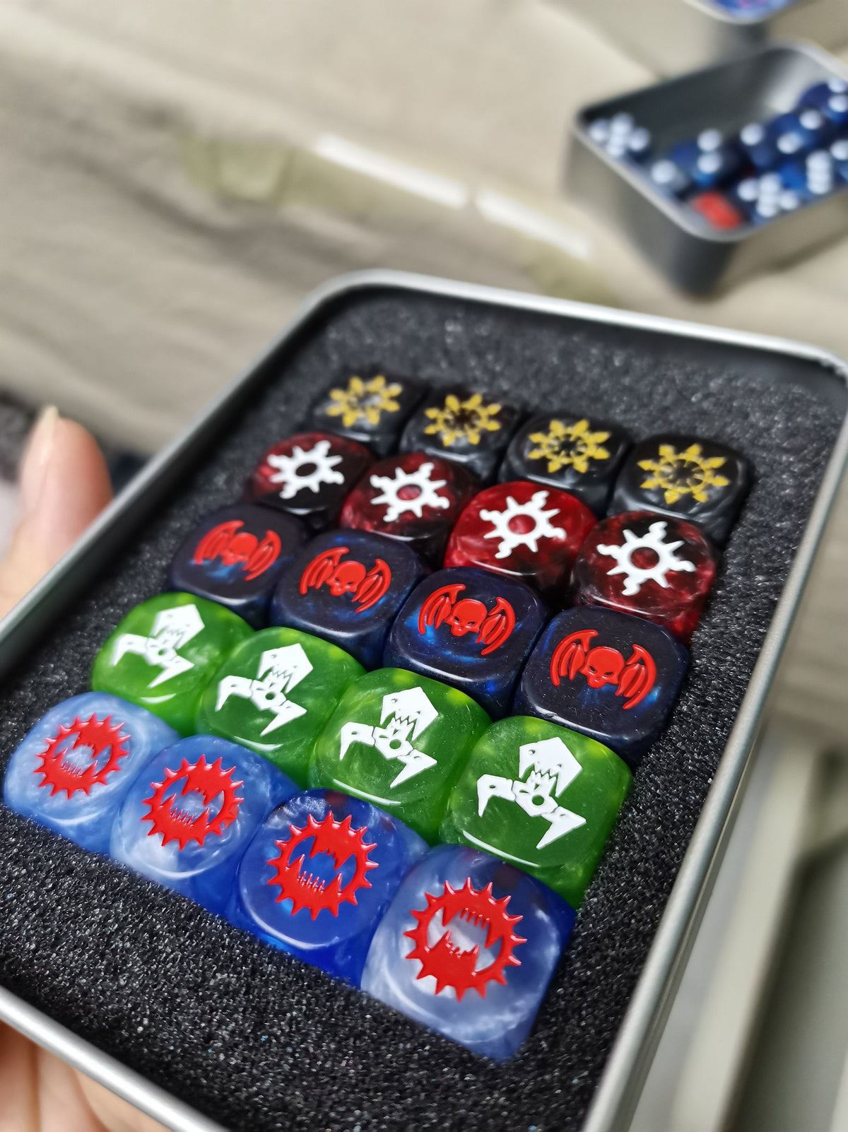 Acrylic D6 Dice Set – Chaos Gods – alternate product view