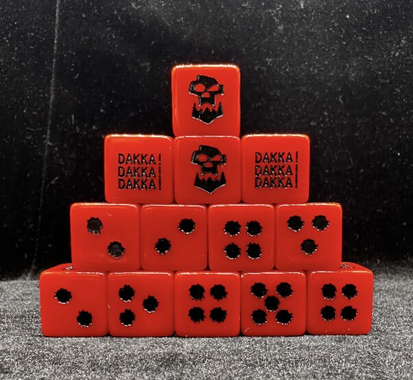 Acrylic D6 Dice Set – Dakka Orange