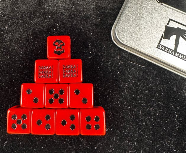 Acrylic D6 Dice Set – Dakka Orange – alternate product view