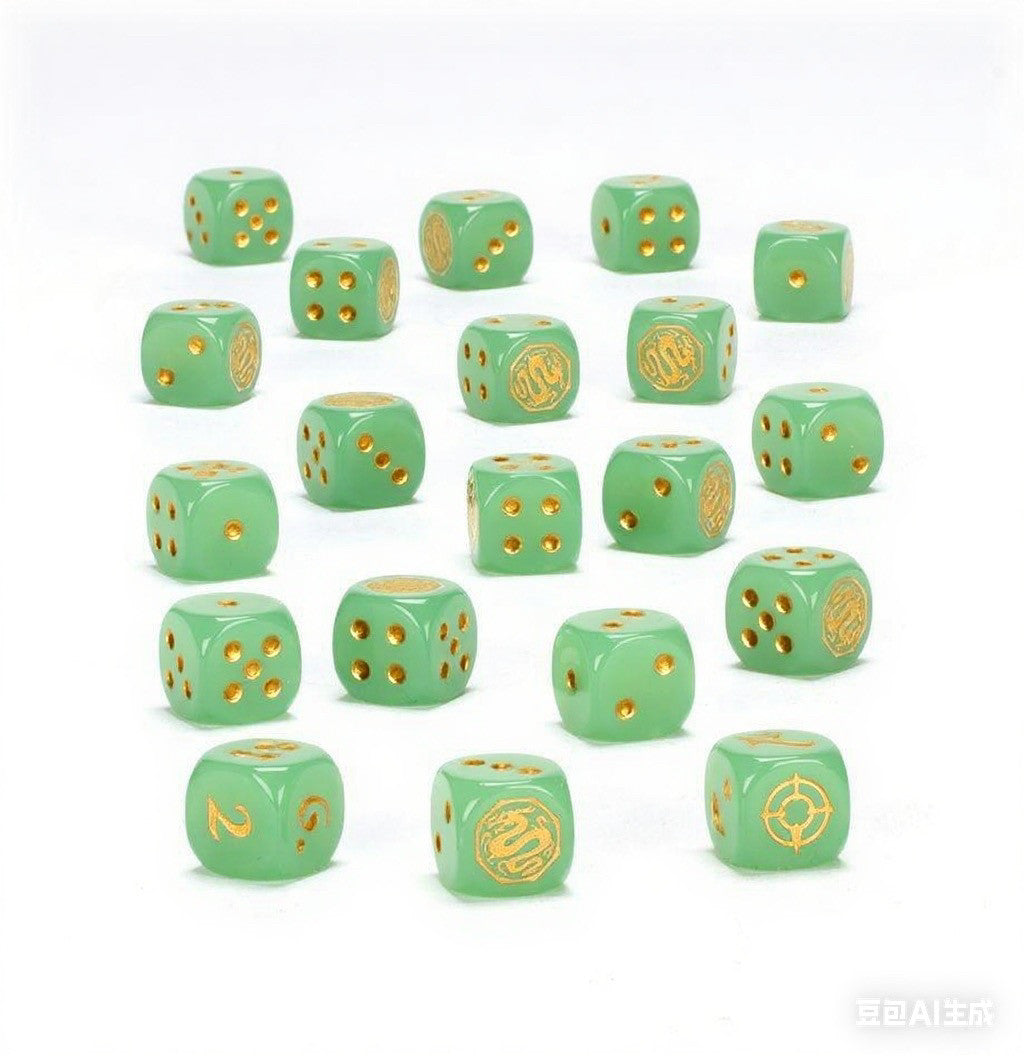 Acrylic D6 Dice Set – Gold Numbers
