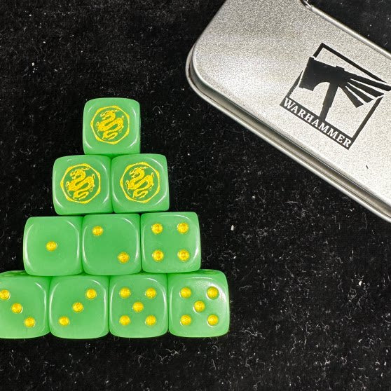 Acrylic D6 Dice Set – Gold Numbers – alternate product view