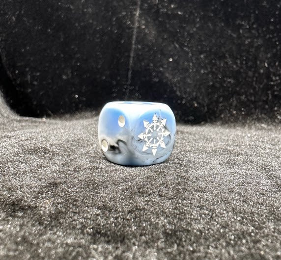 Acrylic D6 Dice Set – Grey Marble – alternate product view