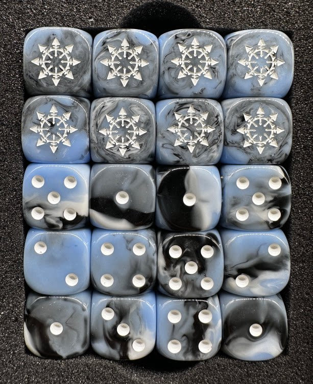 Acrylic D6 Dice Set – Grey Marble – alternate product view