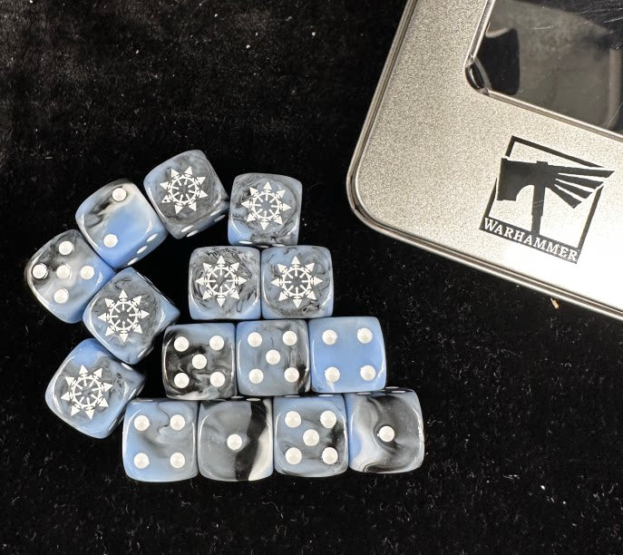 Acrylic D6 Dice Set – Grey Marble – alternate product view