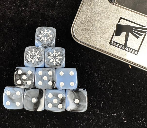Acrylic D6 Dice Set – Grey Marble – alternate product view