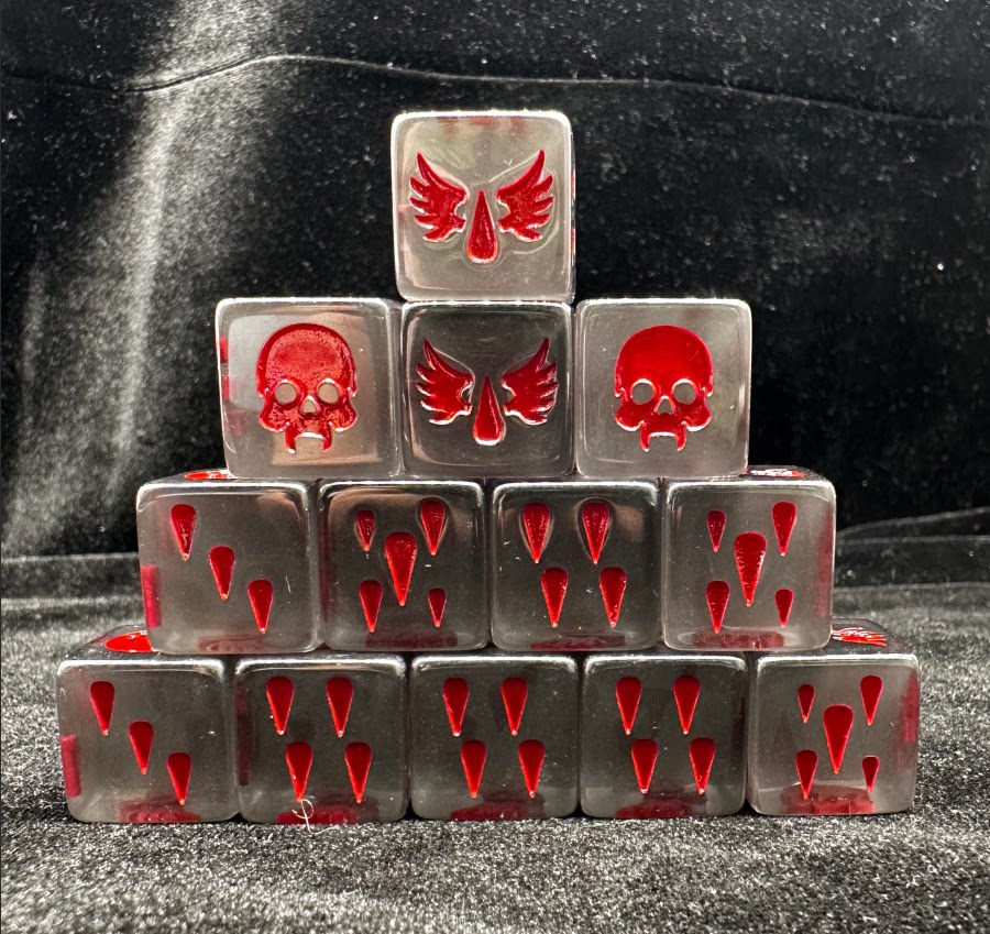 Acrylic D6 Dice Set – Grey Pearlescent