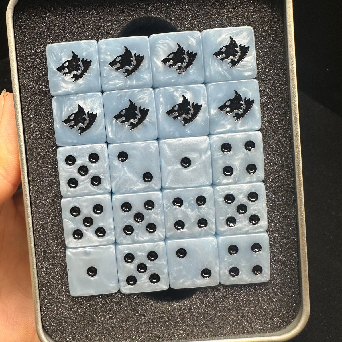 Acrylic D6 Dice Set – Ice Pearl – alternate product view