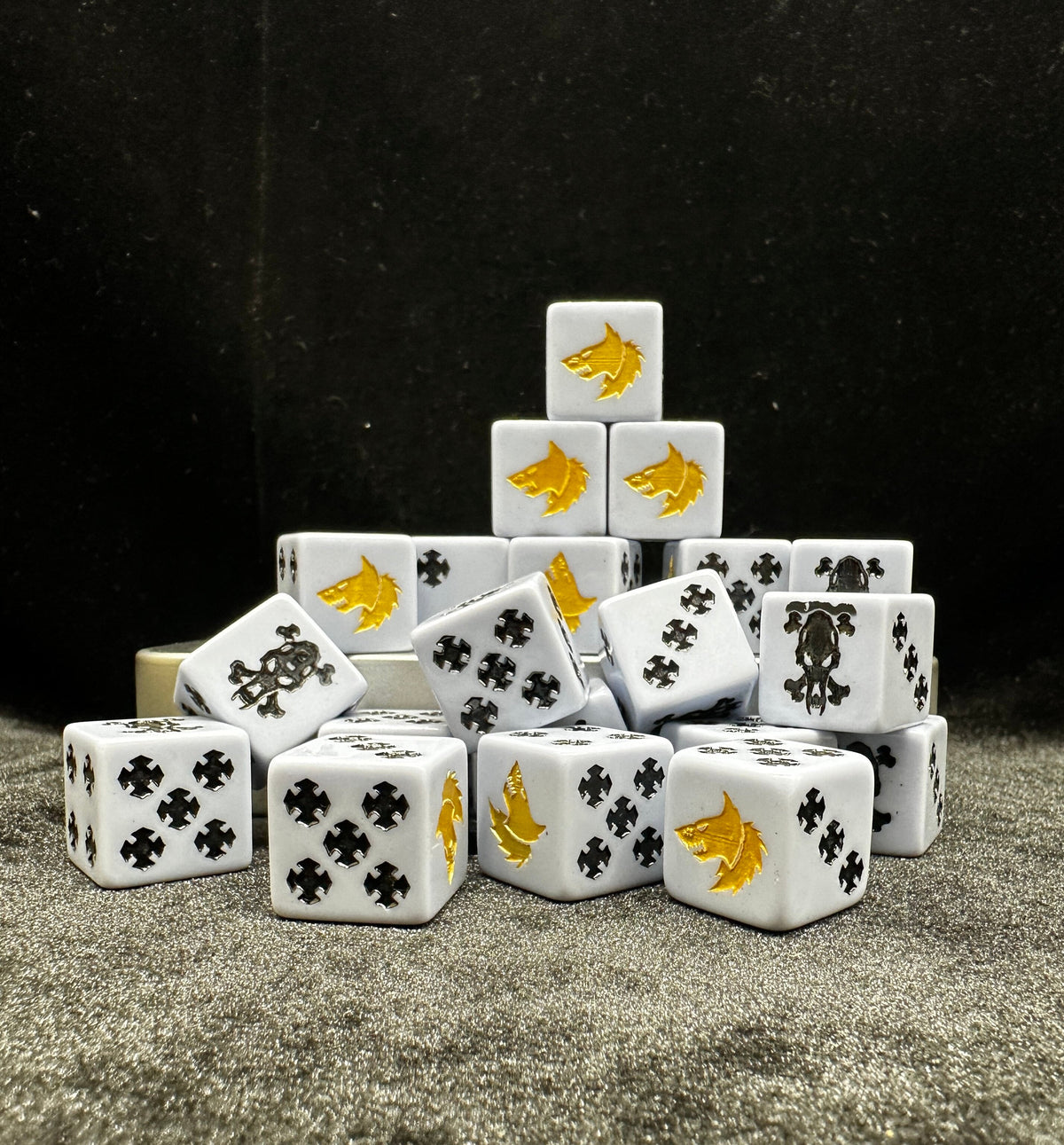 Acrylic D6 Dice Set – Iron Cross