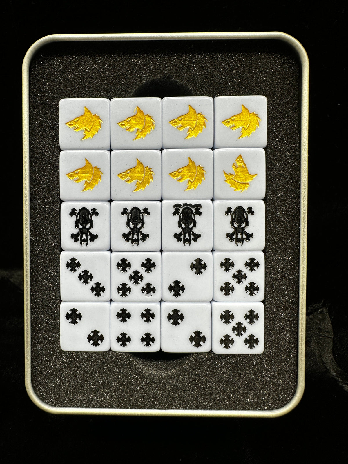 Acrylic D6 Dice Set – Iron Cross – alternate product view