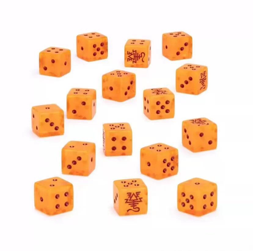 Acrylic D6 Dice Set – Orange Pearlescent