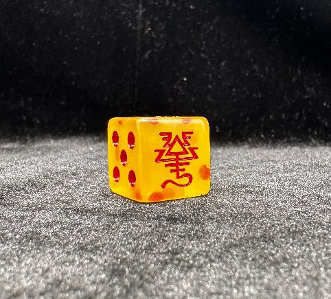 Acrylic D6 Dice Set – Orange Pearlescent – alternate product view