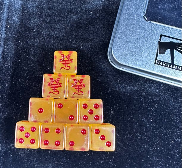 Acrylic D6 Dice Set – Orange Pearlescent – alternate product view