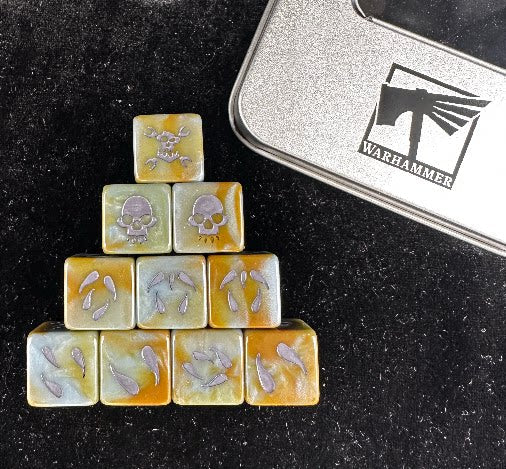 Acrylic D6 Dice Set – Orks Pearlescent – alternate product view