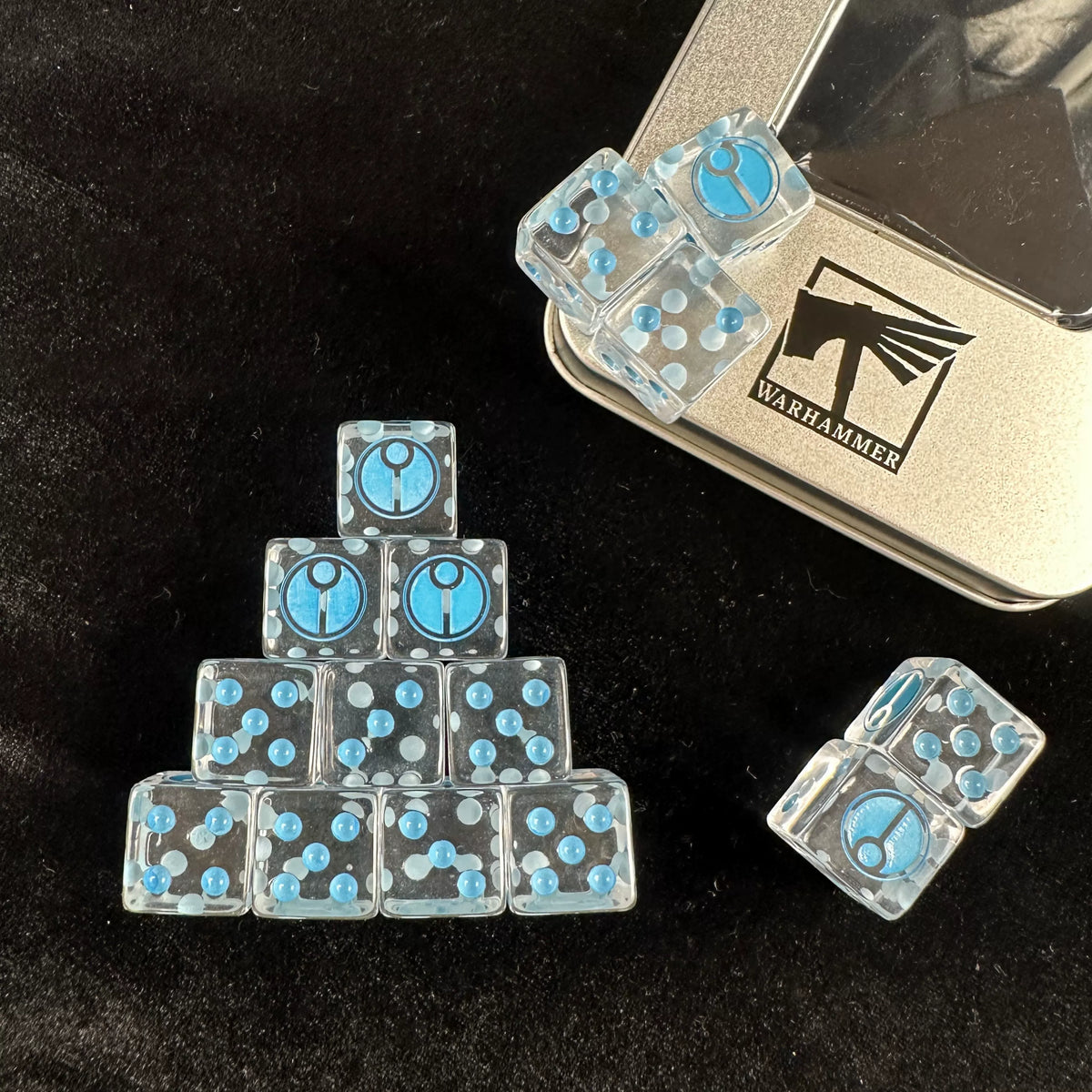 Acrylic D6 Dice Set – Pearlescent Mixed – Two-piece style Titanium Empire dice, Titanium Empire Vision Enclave