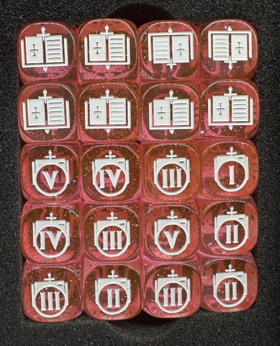Acrylic D6 Dice Set – Sororitas Pearlescent – alternate product view
