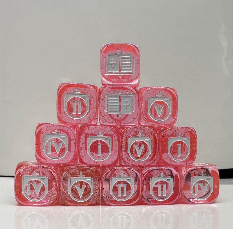 Acrylic D6 Dice Set – Sororitas Pearlescent – alternate product view