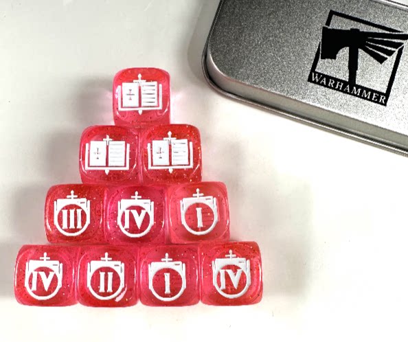Acrylic D6 Dice Set – Sororitas Pearlescent – alternate product view