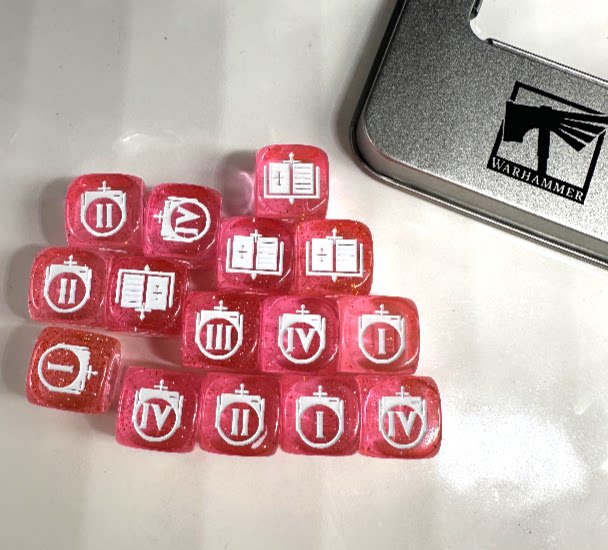 Acrylic D6 Dice Set – Sororitas Pearlescent – alternate product view