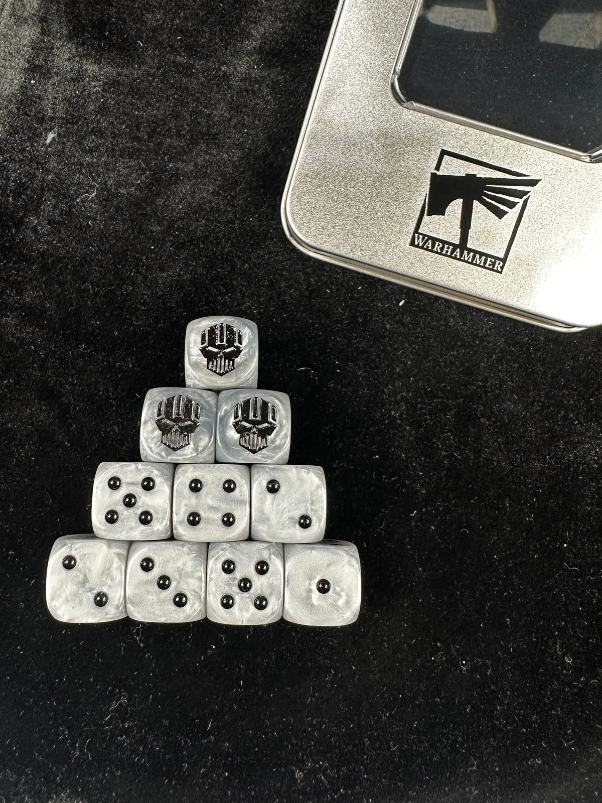 Acrylic D6 Dice Set – Swirl Pearlescent – alternate product view