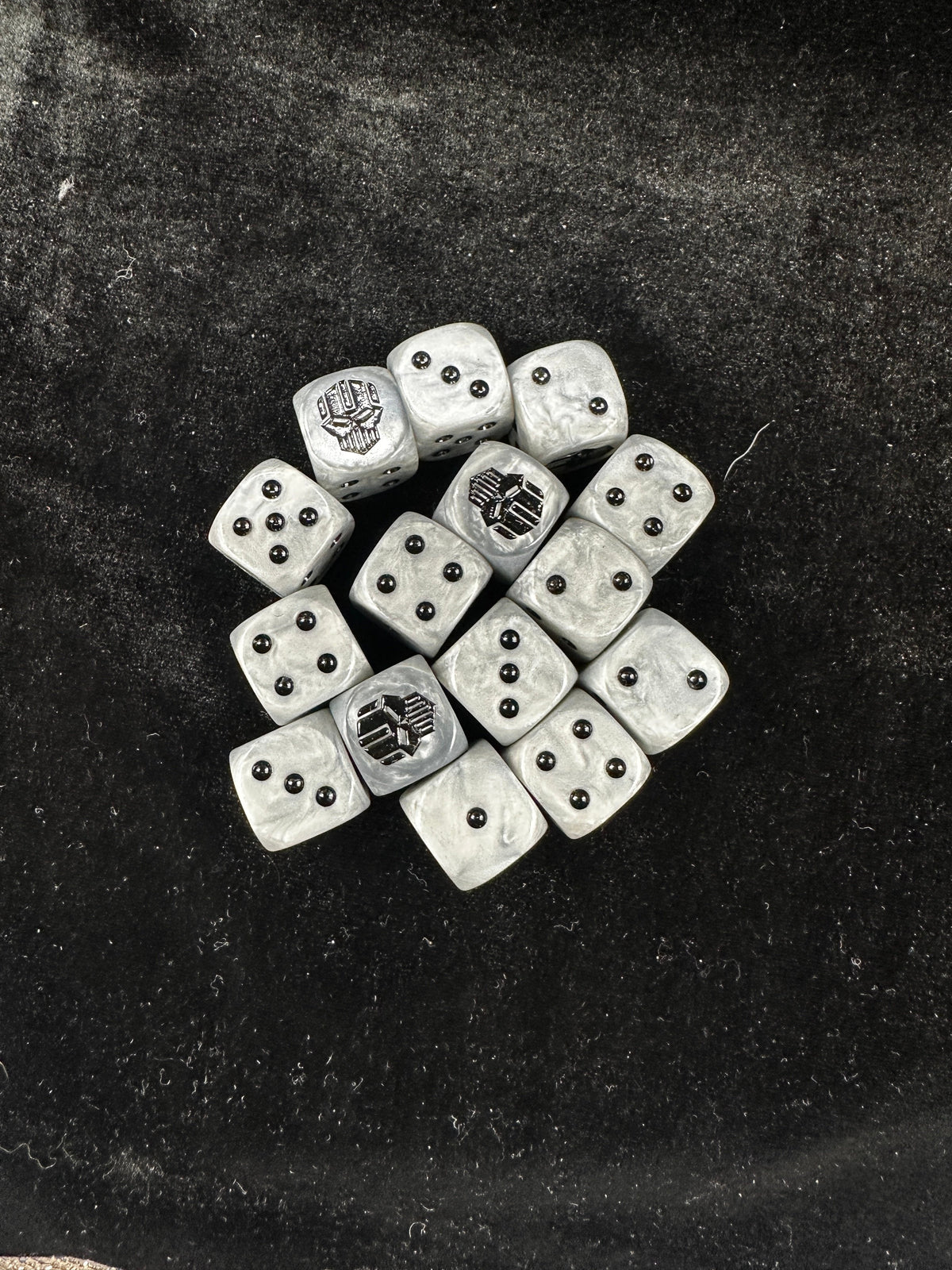 Acrylic D6 Dice Set – Swirl Pearlescent – alternate product view