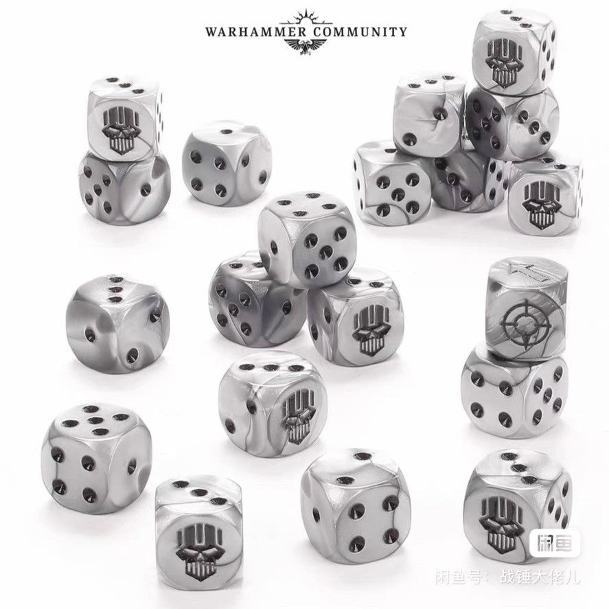 Acrylic D6 Dice Set – Swirl Pearlescent – alternate product view