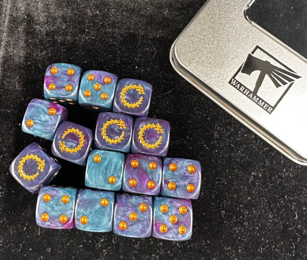 Acrylic D6 Dice – Swirl Pearl – alternate product view